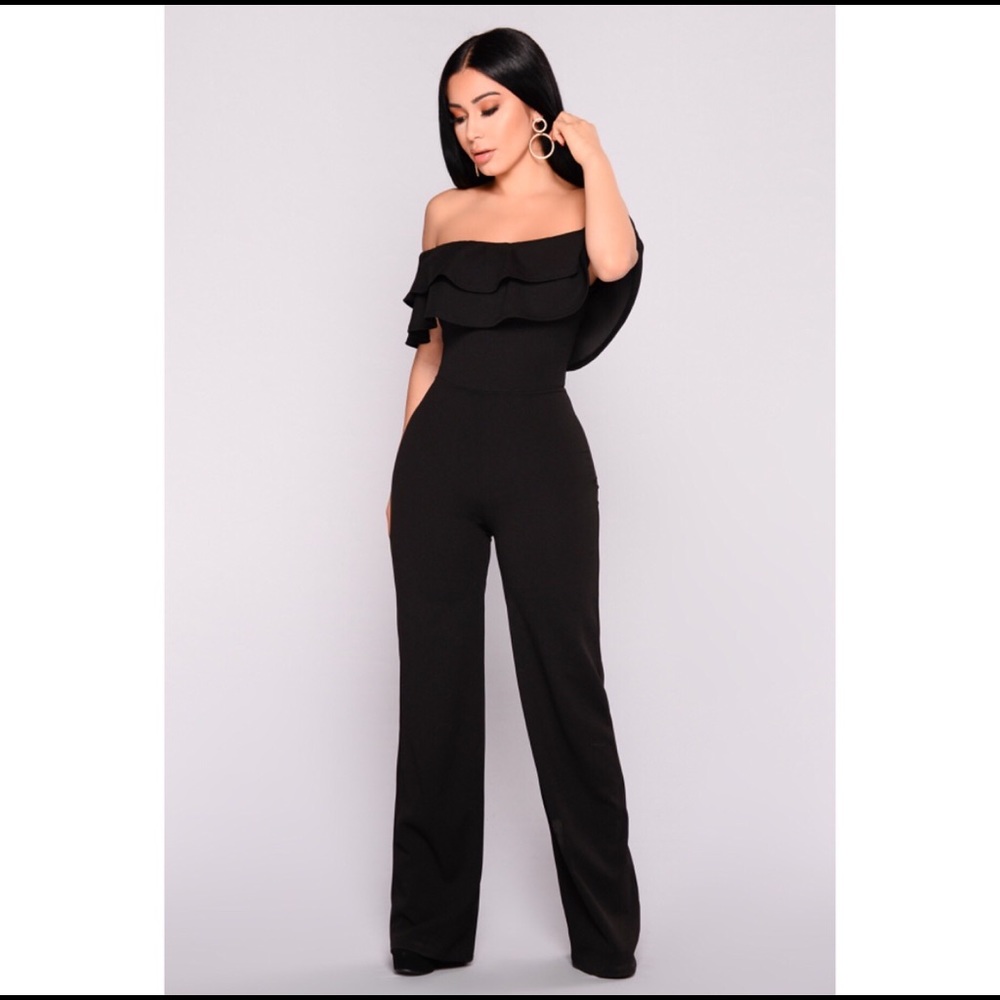 Ready To Ruffle Jumpsuit - Black (Medium)